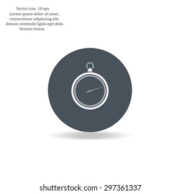stopwatch web black icon isolated on white background. vector illustration