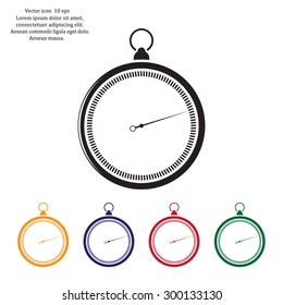 stopwatch web black icon isolated on white background. vector illustration