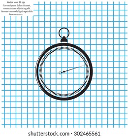 stopwatch web black icon isolated on white background. vector illustration