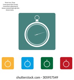 stopwatch web black icon isolated on white background. vector illustration