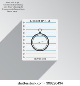 stopwatch web black icon isolated on white background. vector illustration