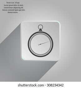 stopwatch web black icon isolated on white background. vector illustration