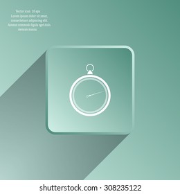 stopwatch web black icon isolated on white background. vector illustration