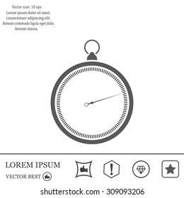 stopwatch web black icon isolated on white background. vector illustration