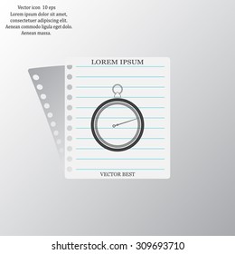 stopwatch web black icon isolated on white background. vector illustration