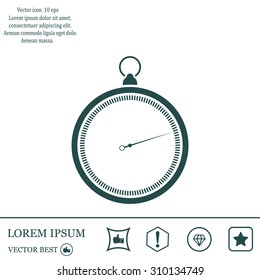 stopwatch web black icon isolated on white background. vector illustration