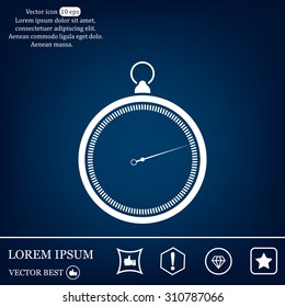 stopwatch web black icon isolated on white background. vector illustration