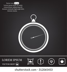 stopwatch web black icon isolated on white background. vector illustration