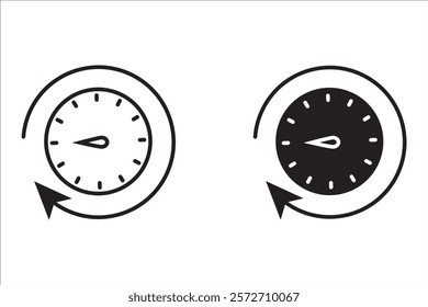 stopwatch web black icon set. isolated on white background. vector illustration
