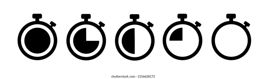 Stopwatch-chronograph icon. Countdown timer. Speed ​​measurement in seconds. Vector illustration.
