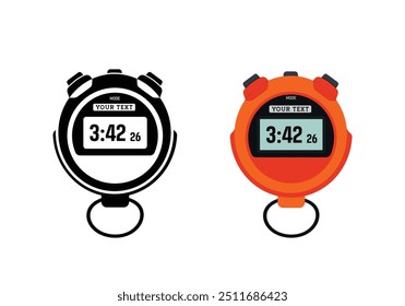 Stopwatches Clip Art Vector Illustrations Set, Timekeeping A Study in Form and Function, Measuring Time, Chronometer Styles Through Time Isolated Outline Icon Set.