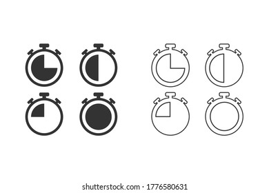 Detiene el conjunto de iconos de línea. Ilustración del vector