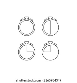 Detiene el conjunto de iconos de línea. Señal plana de la ilustración del vector