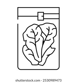 vetor de ícone de linha de saco de armazenamento. sinal de saco de armazenamento. isolado contorno símbolo ilustração preta