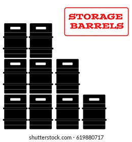 Storage barels on white background. Vector illustration.