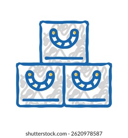 storage basket bedroom interior doodle icon sketch vector. storage basket bedroom interior sign. isolated symbol illustration
