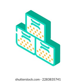 storage basket bedroom interior isometric icon vector. storage basket bedroom interior sign. isolated symbol illustration