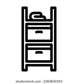 storage bathroom interior line icon vector. storage bathroom interior sign. isolated contour symbol black illustration