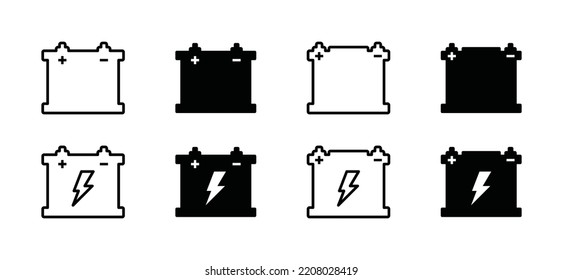 Storage battery or accu battery icon vector. Electric battery or accumulator icon silhouette