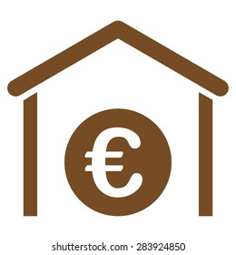 Storage from BiColor Euro Banking Icon Set. Vector style: flat, brown symbol, rounded angles, white background.