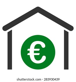 Storage from BiColor Euro Banking Icon Set. Vector style: flat bicolor, green and gray symbol, rounded angles, white background.