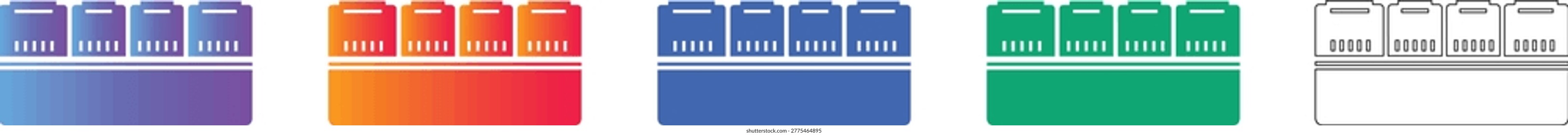 Storage Bin or Organizer Icon Set vol 2562