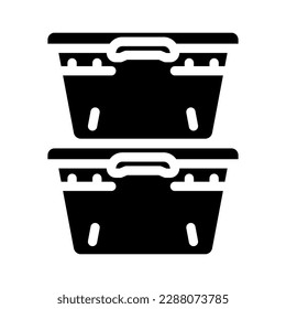 storage bins garage tool glyph icon vector. storage bins garage tool sign. isolated symbol illustration