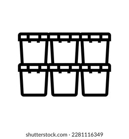 storage bins garage tool line icon vector. storage bins garage tool sign. isolated contour symbol black illustration