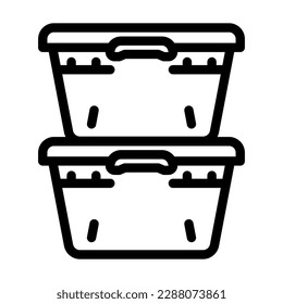 storage bins garage tool line icon vector. storage bins garage tool sign. isolated contour symbol black illustration