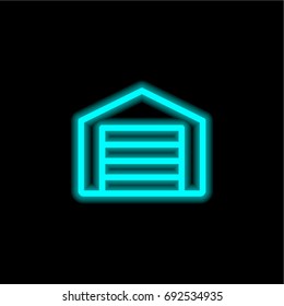 Storage blue glowing neon ui ux icon. Glowing sign logo vector