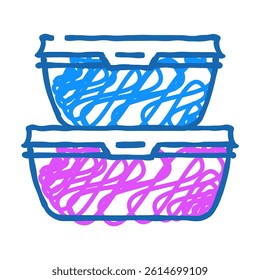 storage bowls kitchen cookware doodle icon sketch vector. storage bowls kitchen cookware sign. isolated symbol illustration