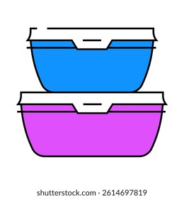 storage bowls kitchen cookware line icon vector. storage bowls kitchen cookware sign. isolated symbol illustration