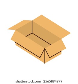 Storage box. Carton delivery packaging box. Vector illustration.