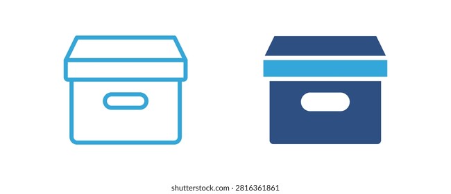  Storage box icon, archive container, package box, storage organization, inventory, vector illustration