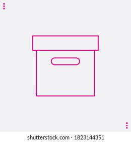 Icono del cuadro de almacenamiento Ilustración del vector rosa