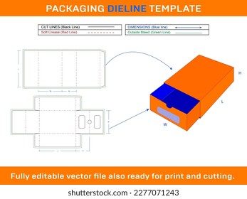 Storage Box, Match Box Style Dieline Template