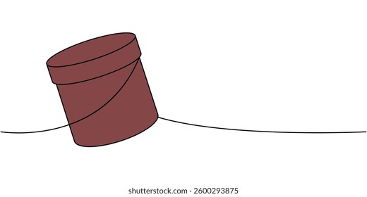 Storage box one line colored continuous drawing. Delivery box. Vector illustration.