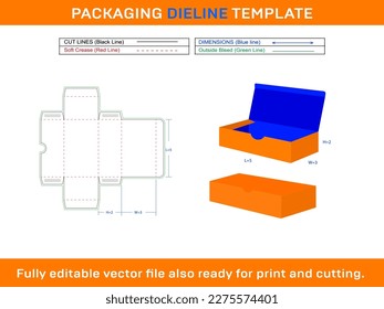 Storage Box, Shoe Box, Rectangular Box, Dieline Template