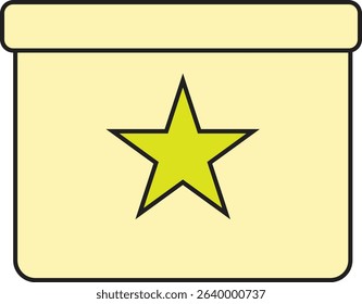 Storage Box with Star Icon Vector for Kids Room Organization, Toy Containers, Preschool Decor, and Education Design