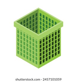 storage boxes isometric on white background.