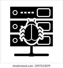 Storage Bug Icon On White Background - Simple Vector Illustration