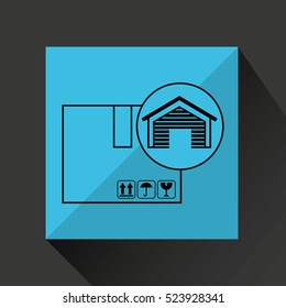 storage building cardboard box delivery icon vector illustration eps 10