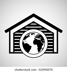 storage building global world delivery vector illustration eps 10