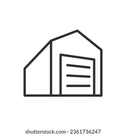 Storage building, linear icon. Line with editable stroke