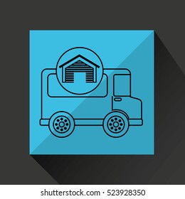 storage building transport delivery truck vector illustration eps 10
