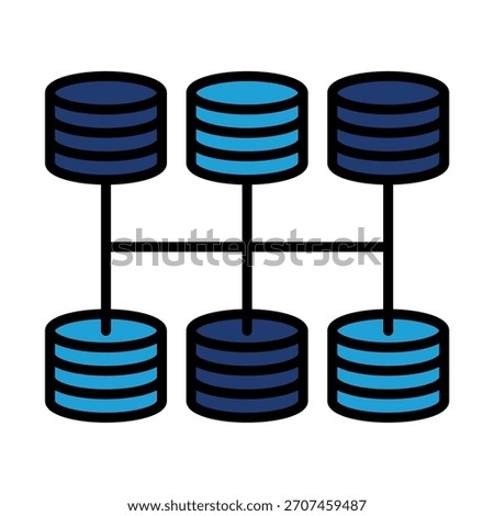 Storage Bus Topology Disk Blue Base Color Hard disk HDD SSD Memory Cloud Link Computer Icon Logo Floppy Line Art