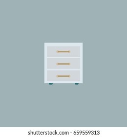 Storage cabinet flat design illustration.