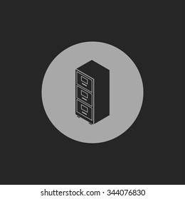 storage cabinet isometric 3d icon