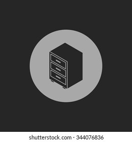 storage cabinet isometric 3d icon