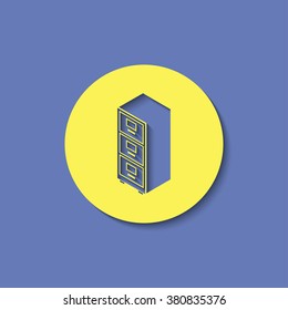 storage cabinet isometric 3d icon